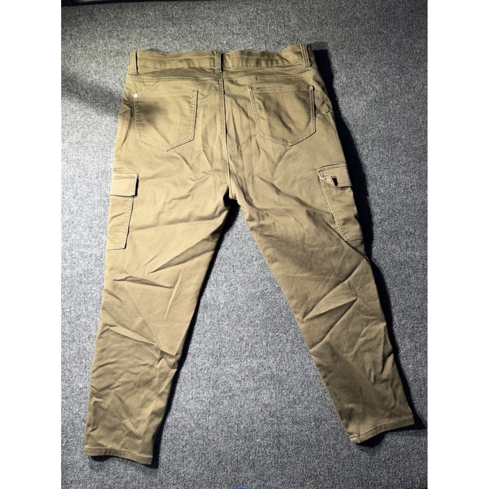 Sandpiper Mens Olive Green Cargo Pants Multi Pocket Utility Trousers Size 22